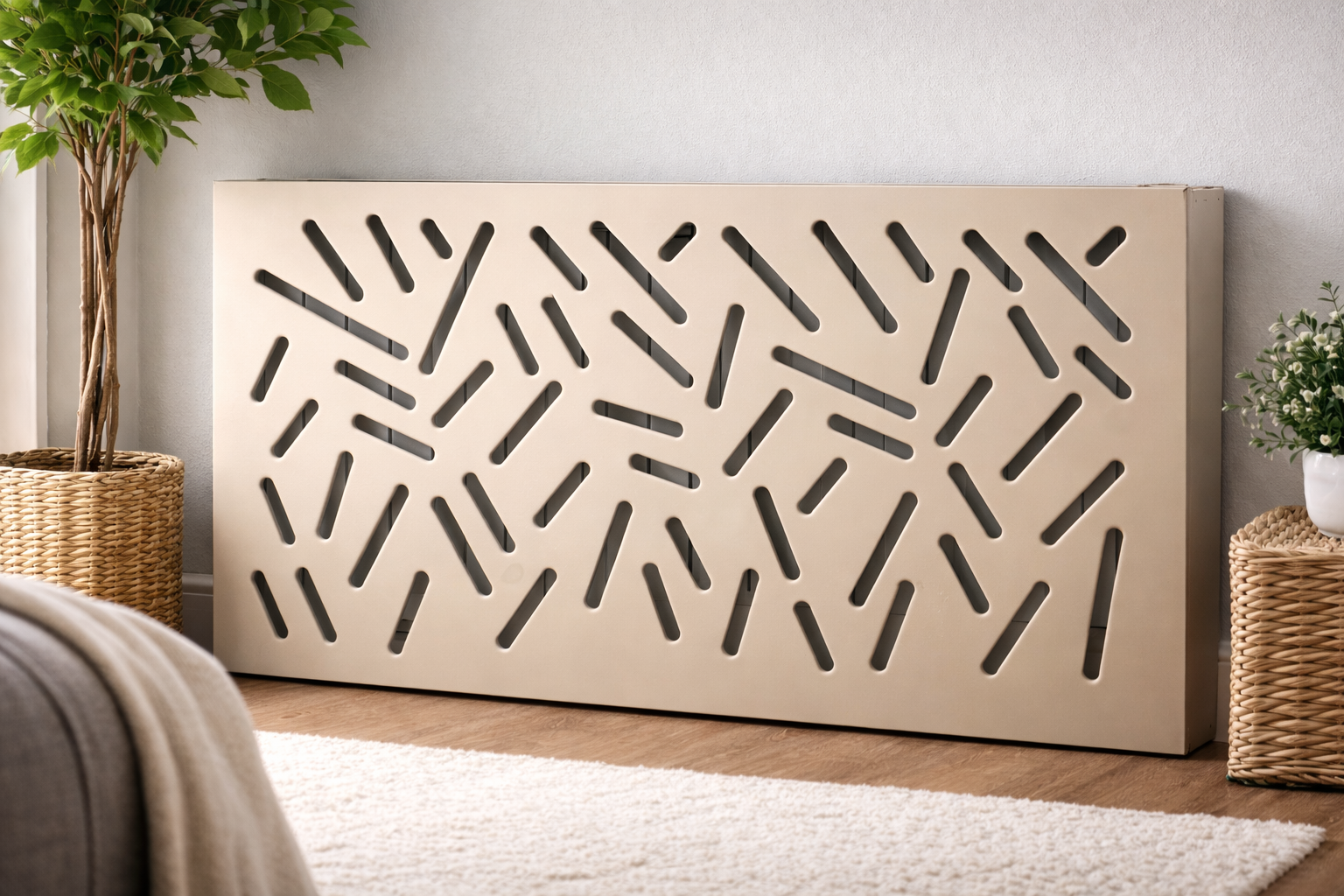 Maska za radijator sa uzorkom horizontalnih linija od plastificiranog lima